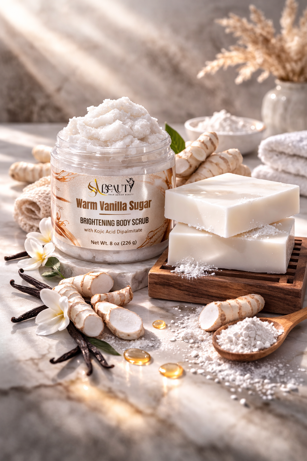 Brightening Bundle (Golden Hour Soap & Kojic Acid Body Scrub)